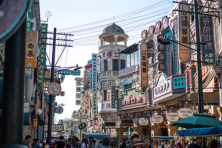 横店圆明园横店广州街 仿古建筑背景