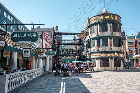 广州骑楼浙江横店影视城 广州街背景