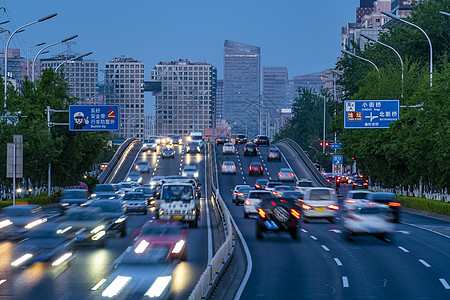 忙碌北京北二环夜景车流背景