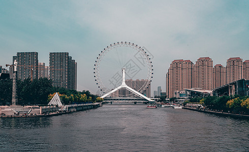 天津之眼摩天轮旅游高清图片素材