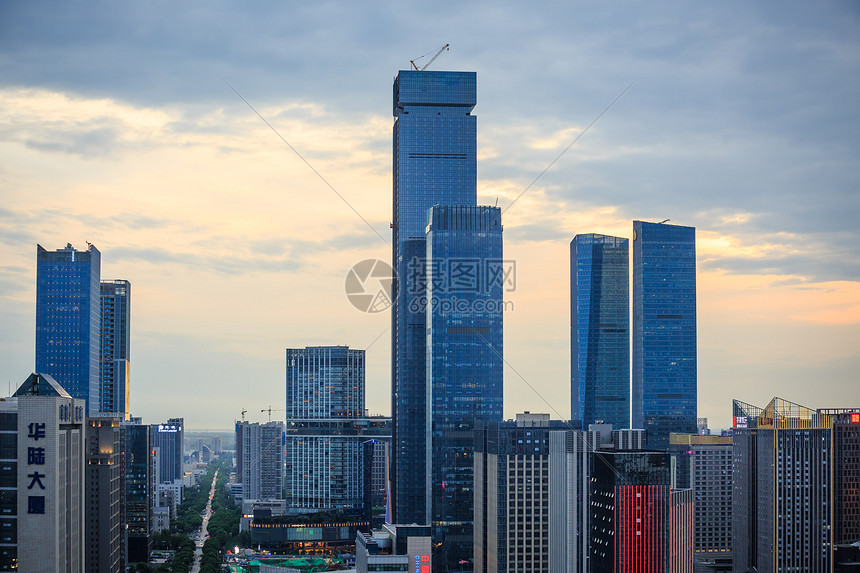 西安锦业路街景鸟瞰图片