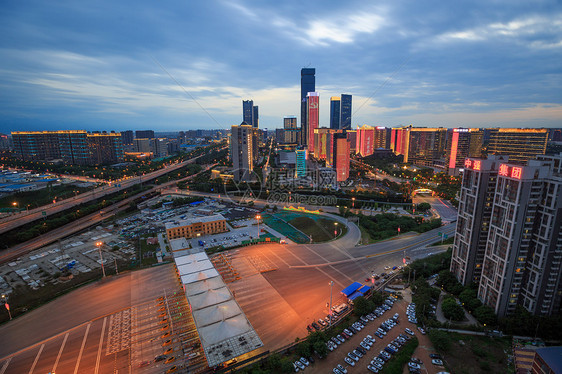 西安锦业路街景鸟瞰图片