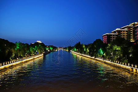 建筑城市夜景江苏扬州京杭大运河夜景背景