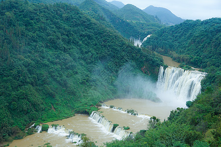 九龙漈瀑布云南罗平九龙瀑布背景