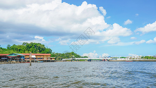 汶莱河风光背景