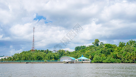 汶莱河风光背景