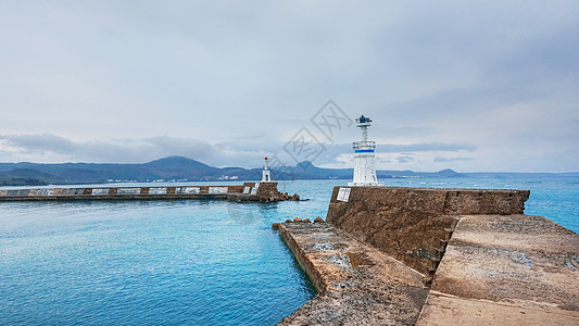 垦丁白沙湾台湾垦丁灯塔背景