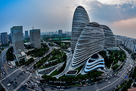 现代建筑北京望京SOHO建筑背景