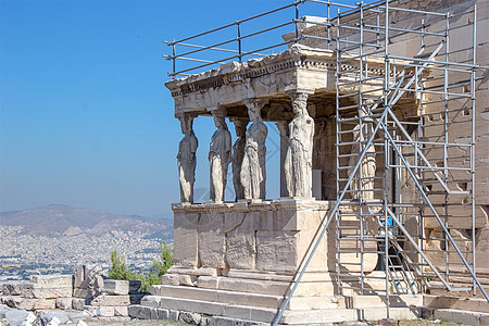 希腊雅典修葺中的帕特农神庙图片