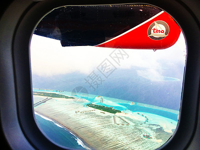 马尔代夫水上飞机航拍图片