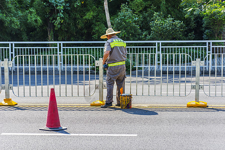 道路工人道路养护工人背景