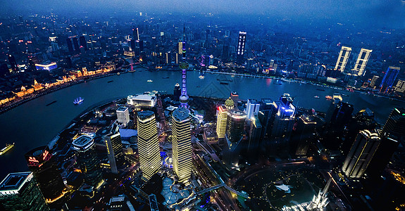 上海鸟瞰夜景高清图片