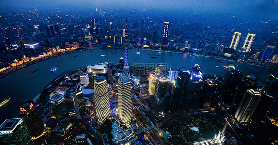 上海鸟瞰夜景图片