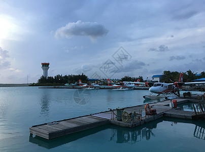 马尔代夫水上飞机马尔代夫水飞机场背景