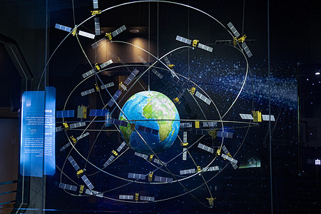 展会展览上海科技馆卫星火箭背景