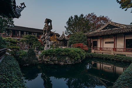 山西古建筑留园背景