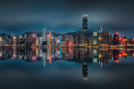 香港维多利亚港夜景背景图片