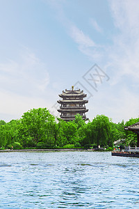 济南旅游大明湖背景图片