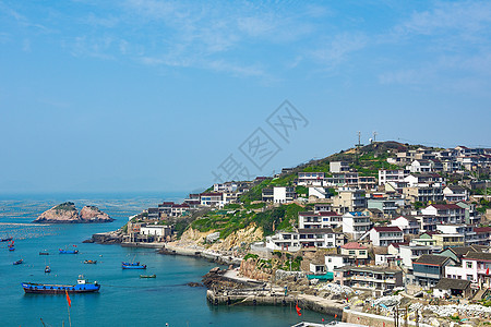 海上第一名山枸杞岛渔船背景