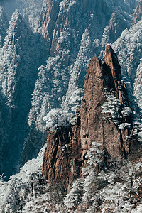 黄山风景区雪后黄山背景