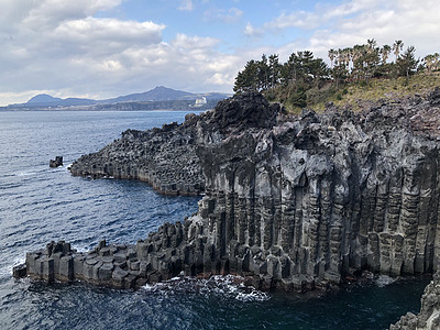 济州岛柱状节理带图片