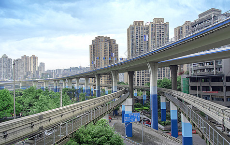 重庆都市重庆轻轨地铁交通背景