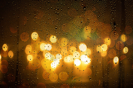 节气图片雨夜窗子光斑背景