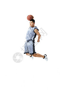 篮球运动员扣篮背景图片