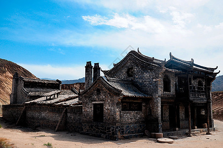 麻子面馆建筑背景图片