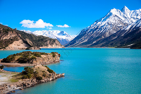 高原水西藏然乌湖背景