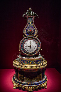 故宫博物院钟表馆珐琅瓷器钟背景图片
