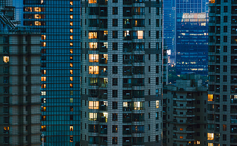 上海城市夜景城市建筑特写背景