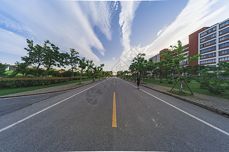 高考华东理工大学校园道路背景