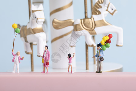 气球拱门六一儿童节创意小人背景