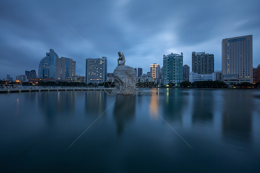 厦门阴云白鹭洲图片