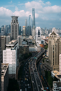 上海延安高架往陆家嘴背景图片