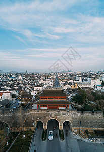 苏州阊门以及老城区背景图片