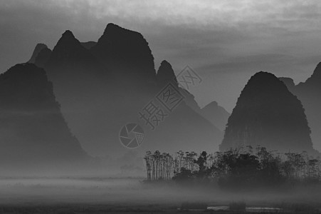 桂林喀斯特地貌航拍图图片
