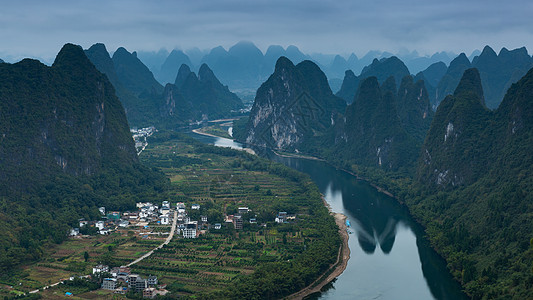 桂林喀斯特地貌航拍图图片素材