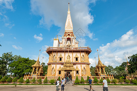 泰国旅游景点普吉岛查龙寺背景