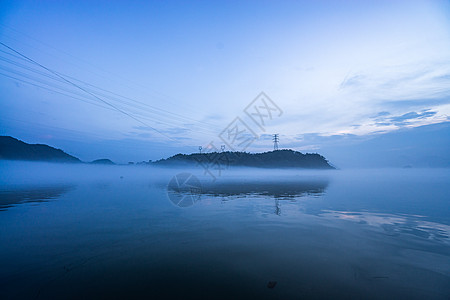 蓝天白云湖千岛湖风景背景