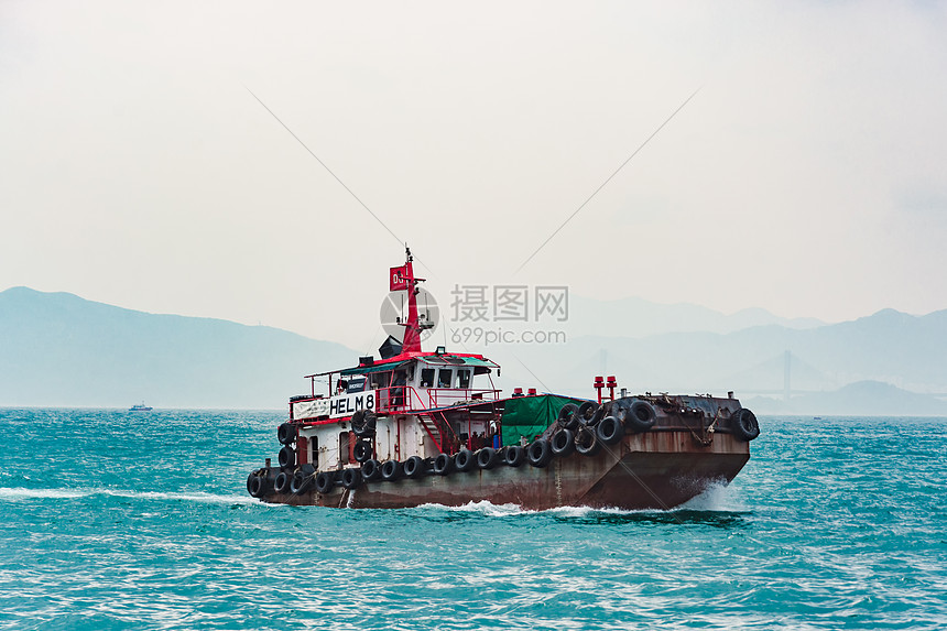 香港海边货轮图片