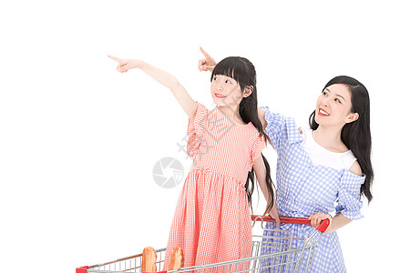 母女超市购物图片
