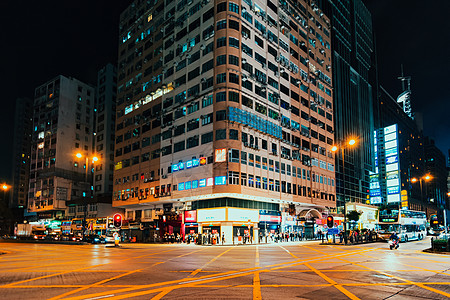 香港弥敦道弥顿道夜市港式高清图片