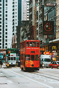 香港旅游香港街景背景