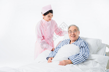 护士照顾住院病人背景图片