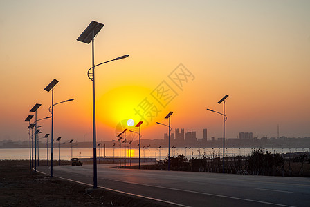 阳光公路风车与太阳能应用背景