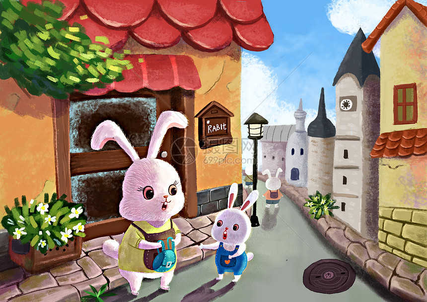 神奇的动物之童话风兔子小镇图片