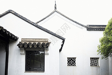 中式建筑窗户背景图片