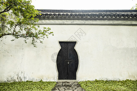 苏州阊门中式建筑古庭院背景